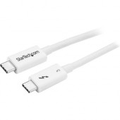 Startech.Com Thunderbolt 3 Cable - 0.5m / 1 ft - White - 4K 60Hz - 40Gbps - Passive - Thunderbolt Cable - USB Type C Charger - 1.64 ft USB Data Transfer Cable for Notebook, MacBook, Chromebook, Portable Hard Drive, Docking Station, Monitor, Hard Disk Driv