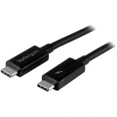 Startech.Com Thunderbolt 3 Cable - 6 ft / 2m - 4K 60Hz - 20Gbps - USB C to USB C Cable - Thunderbolt 3 USB Type C Charger Cable - 6.60 ft USB Data Transfer Cable for Docking Station, Portable Hard Drive, Monitor, MacBook, Chromebook - First End: 1 x Type 