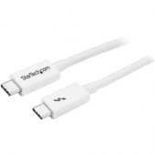 Startech.Com 2m Thunderbolt 3 Cable - 20Gbps - White - Thunderbolt / USB-C / DisplayPort Compatible - Thunderbolt 3 USB-C Cable - 6.56 ft USB Data Transfer Cable for Notebook, MacBook, Chromebook, Portable Hard Drive, Docking Station, Monitor, Hard Disk D