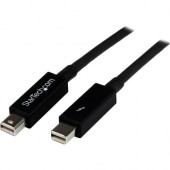 Startech.Com 2m Thunderbolt Cable - M/M - Thunderbolt for MacBook Pro, iMac - 2m - 1 Pack - 1 x Male Thunderbolt - 1 x Male Thunderbolt - Nickel-plated Connectors - Black - RoHS Compliance TBOLTMM2M