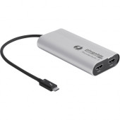 Plugable Thunderbolt 3 Dual Monitor Adapter - USB-C to HDMI for Mac and Windows - 9.84" HDMI/USB A/V Cable for iMac, Notebook, Tablet, MacBook, Monitor, MacBook Pro - First End: 1 x Type C Male Thunderbolt 3 - Second End: 2 x HDMI Female Digital Audi