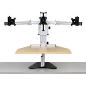 ERGO DESKTOP Kangaroo Tri-Elite Sit and Stand Workstation, Maple, Fully Assembled - 30 lb Load Capacity - 24" Height x 26" Width - Steel - Maple TKE-MAP-FA-S