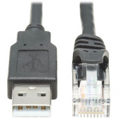 Tripp Lite USB-A to RJ45 Rollover Console Cable Cisco Compatible M/M 6ft - 6 ft RJ-45/USB Data Transfer Cable for Switch, Router, Modem, Computer, Notebook - First End: 1 x RJ-45 Male Network - Second End: 1 x Type A Male USB - 31.25 kB/s - Shielding - Bl