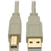 Tripp Lite 15ft USB 2.0 Hi-Speed A/B Cable M/M 28/24 AWG 480 Mbps Beige 15'' - USB for Scanner, Notebook, Desktop Computer, Printer - 60 MB/s - 15.09 ft - 1 x Type A Male USB - 1 x Type B Male USB - Gold-plated Contacts, Nickel Plated, Gol