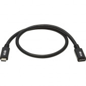 Tripp Lite U421-006 USB-C Extension Cable, M/F, Black, 6 ft. (1.8 m) - 6 ft Thunderbolt 3 Data Transfer Cable for MacBook Pro, Chromebook, Notebook, Computer, Dock, Smartphone, Docking Station, Wall Charger, Power Bank, External Hard Drive, PC, ... - Firs