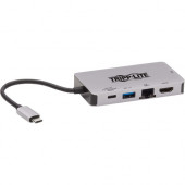Tripp Lite U442-DOCK6-GY Docking Station - for Notebook/Tablet/Smartphone - 100 W - USB Type C - 3 x USB 3.0 - Network (RJ-45) - HDMI - Thunderbolt - Wired - TAA Compliance U442-DOCK6