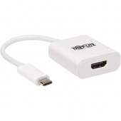 Tripp Lite HDMI/USB Audio/Video Adapter - 1 x Type C Male USB - 1 x HDMI Female Digital Audio/Video - 3840 x 2160 Supported - White U444-06N-HDR-W