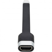 Tripp Lite U444-F5N-HDR USB-C to HDMI Flat Adapter Cable, M/F, Black, 5 in. - 1 x Type C Male USB - 1 x HDMI Female Digital Audio/Video - 3840 x 2160 Supported - Black U444-F5N-HDR