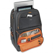 Solo Carrying Case (Backpack) for 17.3" Notebook - Black, Orange - Shoulder Strap, Handle - 18.5" Height x 13" Width x 8" Depth - 1 Each UBN701-4