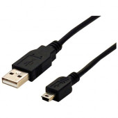 Bytecc USB2-1MIN USB Cable Adapter - 1 ft USB Data Transfer Cable - Type A Male USB - Mini Type B Male USB - Shielding - Black USB2-1MIN