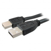 Comprehensive Pro AV/IT Active USB A Male to B Male Cable - 50 ft USB Data Transfer Cable for Webcam, Printer, Whiteboard - First End: 1 x Type A Male USB - Second End: 1 x Type B Male USB - Shielding - Matte Black USB2-AB-50PROA