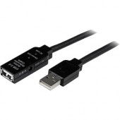 Startech.Com 5m USB 2.0 Active Extension Cable - M/F - 16.40 ft USB Data Transfer Cable - First End: 1 x Type A Male USB - Second End: 1 x Type A Female USB - Extension Cable - Shielding - Nickel Plated Connector - Black - 1 Pack - RoHS, TAA Compliance US