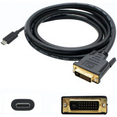 AddOn DVI-D/USB-C Video/Data Transfer Cable - 6 ft DVI-D/USB-C Video/Data Transfer Cable for Notebook, Smartphone, Tablet, PC, Monitor, Projector, Video Device - First End: 1 x Type C USB - Second End: 1 x 25-pin DVI-D (Dual-Link) Digital Video - Supports