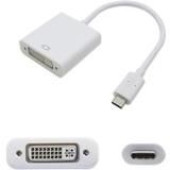 AddOn 5-Pack of 9in USB 3.1 (C) Male to DVI-I (29 pin) Female White Video Adapters - 100% compatible and guaranteed to work USBC2DVIIW-5PK