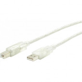 Startech.Com Transparent USB 2.0 cable - 4 pin USB Type A (M) - 4 pin USB Type B (M) - 10 ft - Type A Male - Type B Male - 10ft - Transparent USBFAB10T