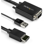 Startech.Com VGA to HDMI Adapter Cable - 2 m (6.6 ft.) - USB Audio - VGA to HDMI converter with Audio Support (VGA2HDMM2M) - 6.56 ft HDMI/USB/VGA Video Cable for Computer, Desktop Computer, Notebook, Monitor, TV, Projector, PC, Home Theater System - First