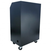AmpliVox Sentry Mobile Workstation - Rectangle Top - 28" Table Top Width x 18" Table Top Depth - 49" Height x 30" Width x 20" Depth - Assembly Required - Powder Coated, Semi Gloss Black - Steel W480