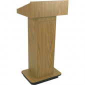 AmpliVox W505 - Executive Non-sound Column Lectern - Rectangle Top - Sculpted Base - 20.75" Table Top Width x 16.50" Table Top Depth - 47" Height x 22" Width x 18" Depth - Assembly Required - High Pressure Laminate (HPL), Light Oa