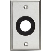 Black Box A/V Stainless Wallplate, Single-Gang, Rubber Grommet, 1" Hole - 1-gang - Stainless WP840