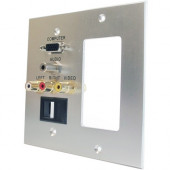 Comprehensive Faceplate - 2-gang - Brushed Anodized Aluminum - 1 x Mini-phone Port(s) - 2 x RCA Port(s) - 1 x VGA Port(s) WPPT-VARKDEC2-AC