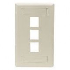 Black Box GigaStation2 3 Socket Network Faceplate - 3 x Socket(s) - Ivory WPT466