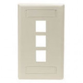 Black Box GigaStation2 3 Socket Network Faceplate - 3 x Socket(s) - Office White WPT468