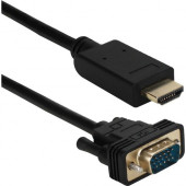 Qvs 6ft HDMI to VGA Video Converter Cable - 6 ft HDMI/VGA A/V Cable for Computer, Tablet, Projector, Monitor, Audio/Video Device - First End: 1 x HDMI Male Digital Audio/Video - Second End: 1 x HD-15 Male VGA - Supports up to 1920 x 1080 - Black XHDV-06