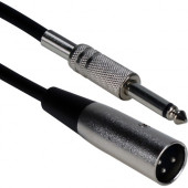 Qvs 10ft XLR Male to 1/4 Male Audio Cable - 10 ft 35mm/XLR Audio Cable for Microphone, Guitar, Speaker - First End: 1 x XLR Male Audio - Second End: 1 x 6.35mm Male Audio - Black XLRT-M10