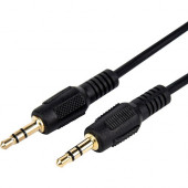 Rocstor Premium Slim 3.5mm Stereo Audio Cable 6 ft - M/M - Mini-phone Male Stereo Audio - Mini-phone Male Stereo Audio Male to Male- 2m - Black - For Smartphone, Mobile Phones, iPhone (with Headphone Jack), iPod AND MP3 PLAYER - 6 ft Mini-phone Audio Cabl