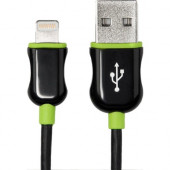 Rocstor Premium 4 ft./1.2 m. Black Lightning to USB Charge Sync Cable - 4 ft Lightning/USB Data Transfer Cable - First End: 1 x Type A Male USB - Second End: 1 x Lightning Male Proprietary Connector - MFI - Black Y10C257