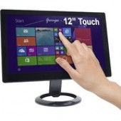 DoubleSight Displays DS-12UT 12" LCD Touchscreen Monitor - TAA Compliant - Capacitive - 1366 x 768 - WXGA - 250 Nit - USB - Black - 3 Year DS-12UT