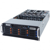 Gigabyte G492-Z51 Barebone System - 4U Rack-mountable - Socket SP3 - 2 x Processor Support - AMD Chipset - 128 GB DDR4 SDRAM DDR4-3200/PC4-25600 Maximum RAM Support - 32 Total Memory Slots - Serial Attached SCSI (SAS), Serial ATA/600 - ASPEED AST2500 Inte