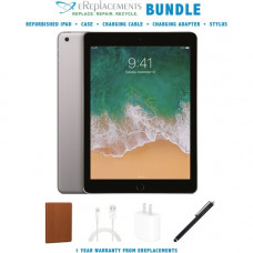 Ereplacements Refurbished Apple iPad 5 (5th Gen, 2017), 32GB, WiFi, Space Gray. Bundle only from eReplacements includes: Universal Tablet Case (color may vary), Charging cable, Charging adapter, Stylus (color may vary), 1 Year Warranty from eReplacements.