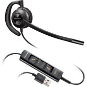 Plantronics Corded Headset with USB Connection - Mono - USB - Wired - Over-the-ear - Monaural - Supra-aural - Noise Canceling - TAA Compliance 203446-01