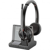 Plantronics Savi 8220 Headset - Stereo - Wireless - DECT 6.0 - 590.6 ft - 32 Ohm - 20 Hz - 20 kHz - Over-the-head - Binaural - Supra-aural - Noise Cancelling Microphone - Noise Canceling - TAA Compliance 209814-01