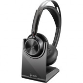 Plantronics Poly Voyager Focus 2 Headset - Stereo - USB Type A - Wired/Wireless - Bluetooth - 164 ft - 20 Hz - 20 kHz - Over-the-head - Binaural - Ear-cup - MEMS Technology, Noise Cancelling, Electret, Condenser Microphone - Noise Canceling 214433-02