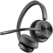 Plantronics Poly Voyager 4300 UC 4320-M Headset - Stereo - USB Type C - Wired/Wireless - Bluetooth - 164 ft - 20 Hz - 20 kHz - Over-the-head - Binaural - Ear-cup - 4.92 ft Cable - Noise Cancelling Microphone - TAA Compliance 218479-02