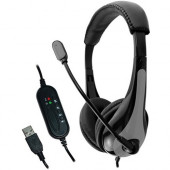Ergoguys AVID AE-39 USB HEADSET WITH MIC & INLINE CONTROLS, GRAY - Stereo - USB - Wired - 32 Ohm - 20 Hz - 20 kHz - Over-the-head - Binaural - Circumaural - 6 ft Cable - Omni-directional Microphone - Gray 2AE39GRYUSB32