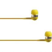 4XEM Ear Bud Headphone Yellow - Stereo - Yellow - Mini-phone - Wired - 16 Ohm - 20 Hz - 18 kHz - Earbud - Binaural - In-ear - 3.75 ft Cable 4XIBUDYL