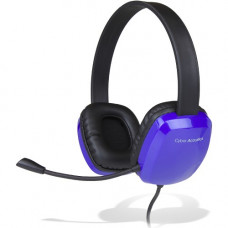 Cyber Acoustics AC-6008BL Headset - Stereo - Mini-phone - Wired - 20 Hz - 20 kHz - Over-the-head - Binaural - Supra-aural - Noise Cancelling, Uni-directional Microphone AC-6008BL