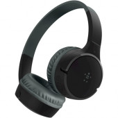 Belkin Wireless On-Ear Headphones for Kids - Stereo - Mini-phone (3.5mm) - Wired/Wireless - Bluetooth - 30 ft - On-ear - Binaural - Ear-cup - 4 ft Cable - Black AUD002BTBK