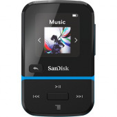 Sandisk Clip Sport Go 32 GB Flash MP3 Player - Blue - FM Tuner, Voice Recorder - 1.2" - Battery Built-in - MP3, AAC, Audible - 18 Hour SDMX30-032G-G46B