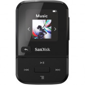 Sandisk Clip Sport Go 32 GB Flash MP3 Player - Black - FM Tuner, Voice Recorder - 1.2" - Battery Built-in - MP3, AAC, Audible - 18 Hour SDMX30-032G-G46K