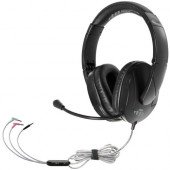 Hamilton Buhl Trios Multimedia Headset w/ Steel Reinforced Flexible Mic, Black - Stereo - Black - Wired - Over-the-head - Binaural - Circumaural - 5 ft Cable T18LG3EBK