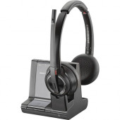 Plantronics Poly Savi Wireless Headset System - Stereo - Wireless - Bluetooth/DECT 6.0 - 590 ft - 20 Hz - 20 kHz - Over-the-head - Binaural - Noise Cancelling Microphone - Noise Canceling - Black - TAA Compliance W8220M