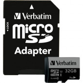 Verbatim 32GB Pro 600X microSDHC Memory Card with Adapter, UHS-I U3 Class 10 - Class 10/UHS-I (U3) - 90 MB/s Read1 Pack - 600x Memory Speed - TAA Compliance 47041