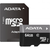 A-Data Technology  XPG Premier 64 GB Class 10/UHS-I (U1) microSDXC - 50 MB/s Read - 10 MB/s Write - Lifetime Warranty AUSDX64GUICL10-RA1