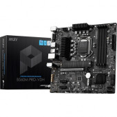 Micro-Star International  MSI B560M PRO-VDH Desktop Motherboard - Intel Chipset - Socket LGA-1200 - Intel Optane Memory Ready - Micro ATX - Core i3, Core i5, Core i7, Core i9, Celeron, Pentium Gold Processor Supported - 128 GB DDR4 SDRAM Maximum RAM - DIM