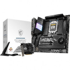 Micro-Star International  MSI Creator TRX40 Desktop Motherboard - AMD Chipset - Socket sTRX4 - 256 GB DDR4 SDRAM Maximum RAM - UDIMM, DIMM - 8 x Memory Slots - Gigabit Ethernet - Wireless LAN - IEEE 802.11 a/b/g/n/ac/ax - 9 x USB 3.1 Port - 2 x RJ-45 - 6 