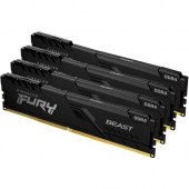 Kingston FURY Beast 128GB (4 x 32GB) DDR4 SDRAM Memory Kit - 128 GB (4 x 32GB) - DDR4-3600/PC4-28800 DDR4 SDRAM - 3600 MHz Dual-rank Memory - CL18 - 1.35 V - Non-ECC - Unbuffered - 288-pin - DIMM KF436C18BBK4/128